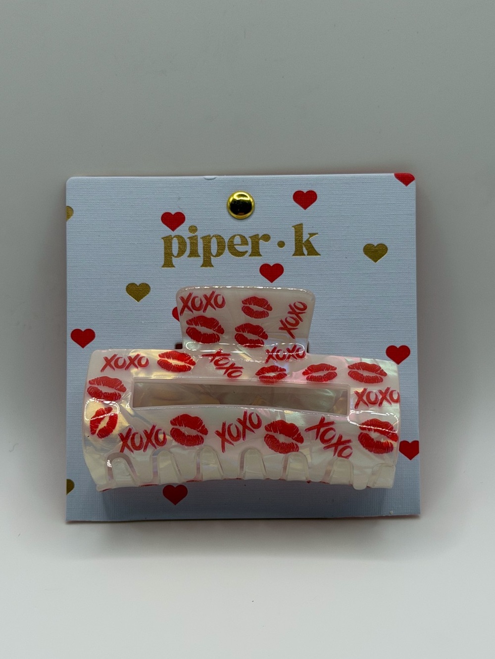 Piper K Lips XOXO Valentines Hair Clip